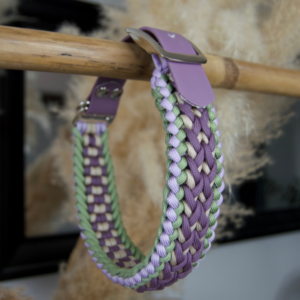 collier chien sur-mesure paracorde biothane fait main fleurs