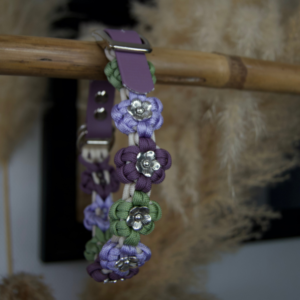 collier chien sur-mesure paracorde biothane fait main fleurs