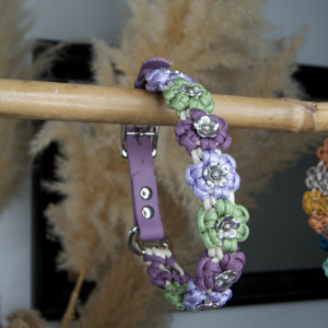 collier chien sur-mesure paracorde biothane fait main fleurs